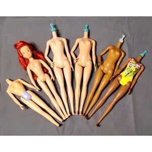 Disney Ariel & Barbie Fashionistas Body Doll Parts TLC Lot